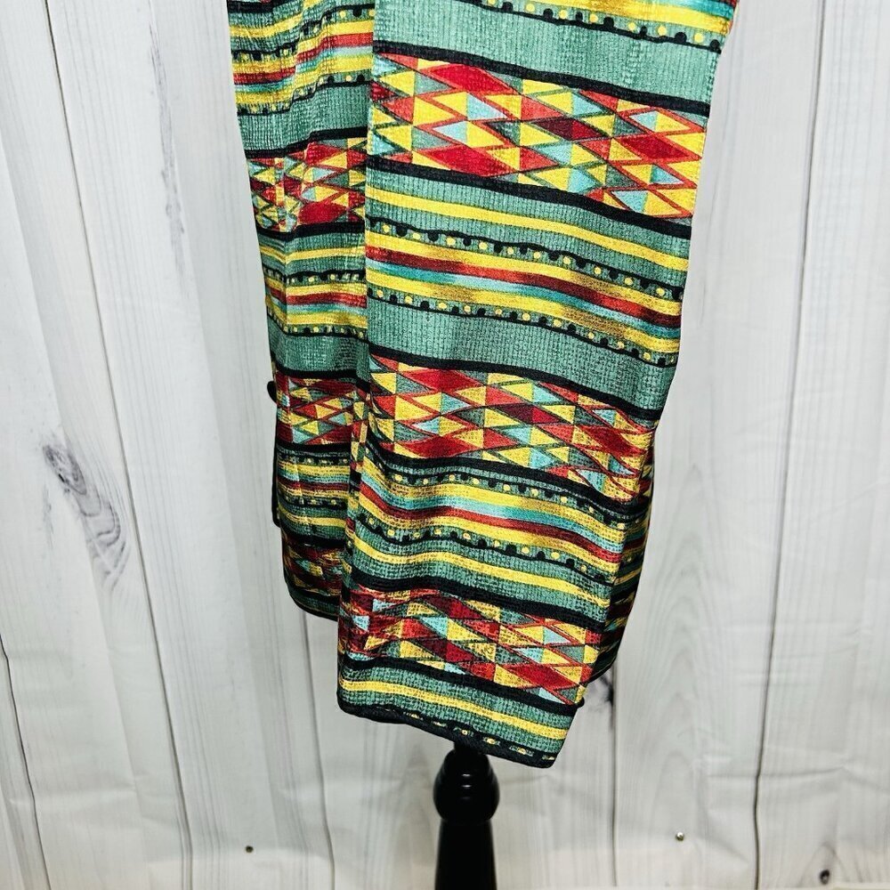 Adrianna Papell 100% Silk Jacket Sz 16 Geometric Multicolor Lined Vintage - Picture 7 of 11